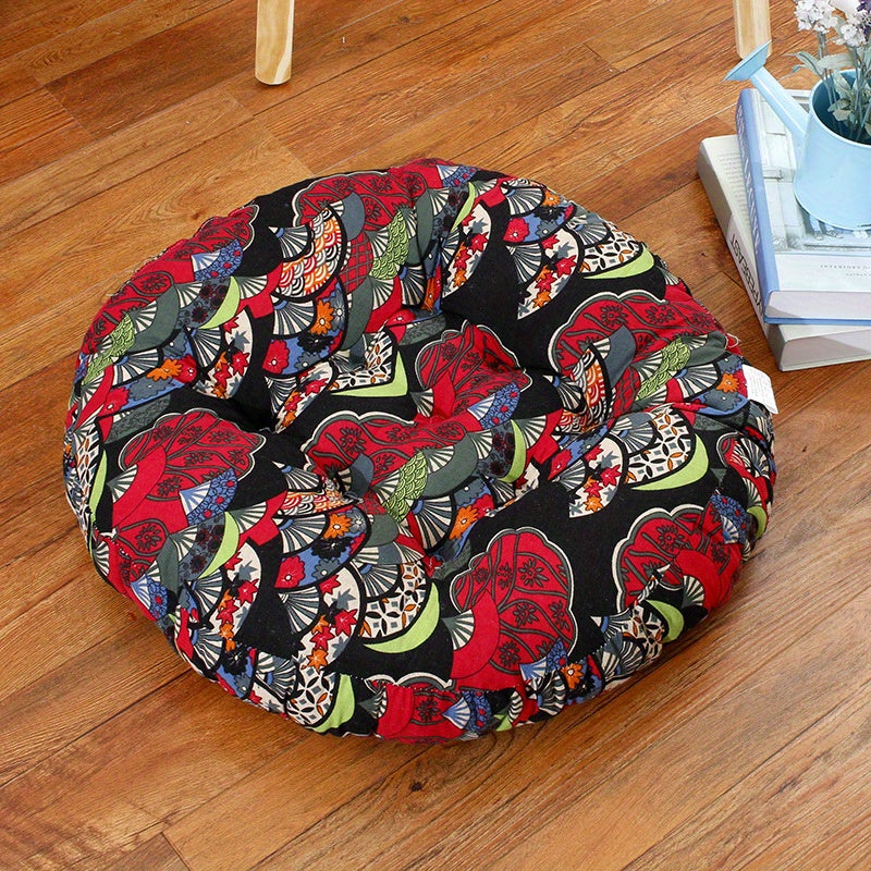 Thick Round Cushion, Futon, Window Cushion, Tatami Pad, Ethnic Fabric Mat, Yoga Mat