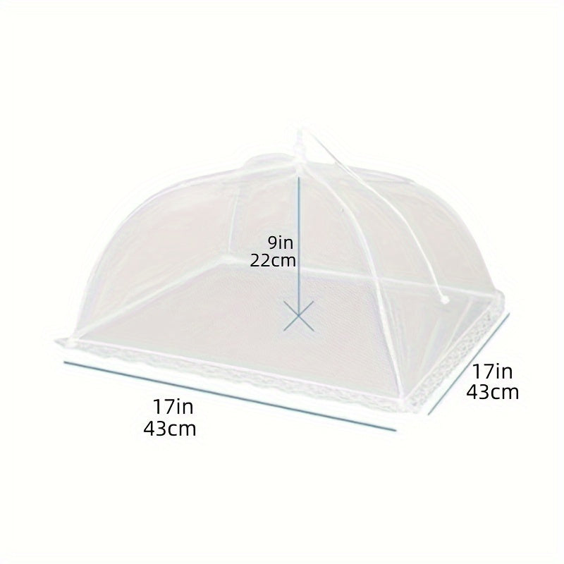 3pcs White Foldable Large Food Cover, Picnic Net Dust-proof Cover, Kitchen Gadget For Restaurants Food Trucks