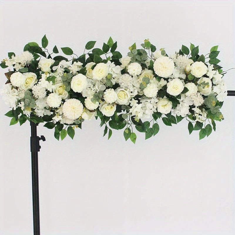 [Artificial Flower Garland] Wedding Artificial Peony & Rose Flower Garland Decor - Decor Floral Arrangement for Wedding Arch Background, DIY Wedding Wall Decor Supplies with Plastic Foliage, Party Event Decor