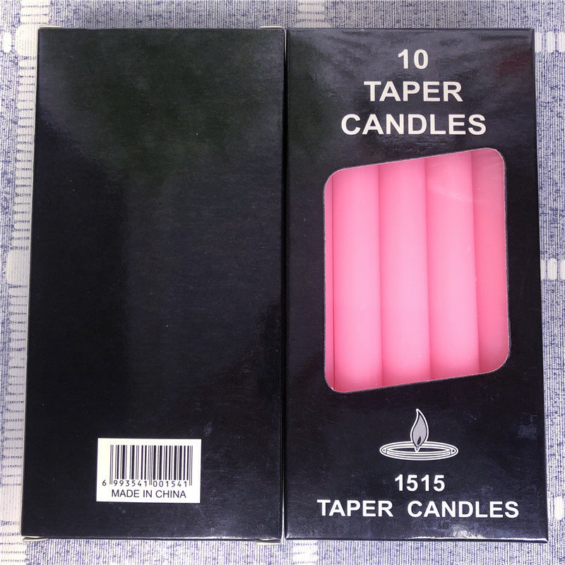 10 Fragranceless Straight Candles - Household Lighting Candles, Smokeless Romantic Wedding Long Pole Candles, High-End Wax Candles for Dining Tables, Restaurants, Gatherings, Easter, Day, and Valentine's Day