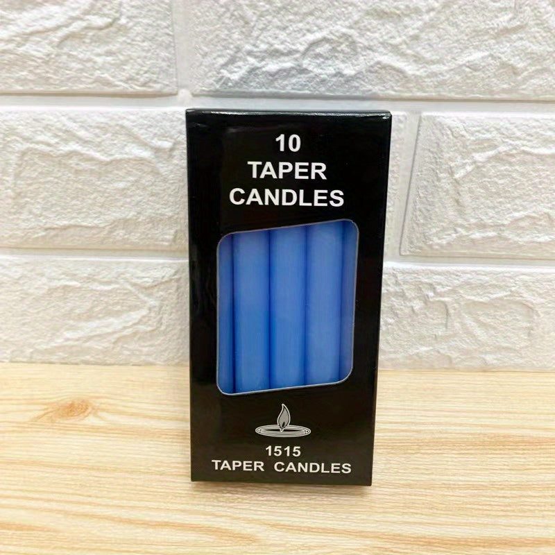 10 Fragranceless Straight Candles - Household Lighting Candles, Smokeless Romantic Wedding Long Pole Candles, High-End Wax Candles for Dining Tables, Restaurants, Gatherings, Easter, Day, and Valentine's Day