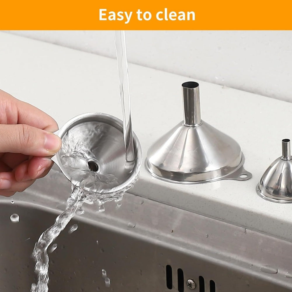 3/4/5pcs Stainless Steel Funnels Set Portable Funnel Mini Hopper Food Grade Metal Funnels for Filling Bottles Small Funnels for Essential Oil Spices Bottles Filler Mouth Funnel Mini Beer Liquid Oil Stainless Steel Funnel Kitchen Gadget Funnel Set