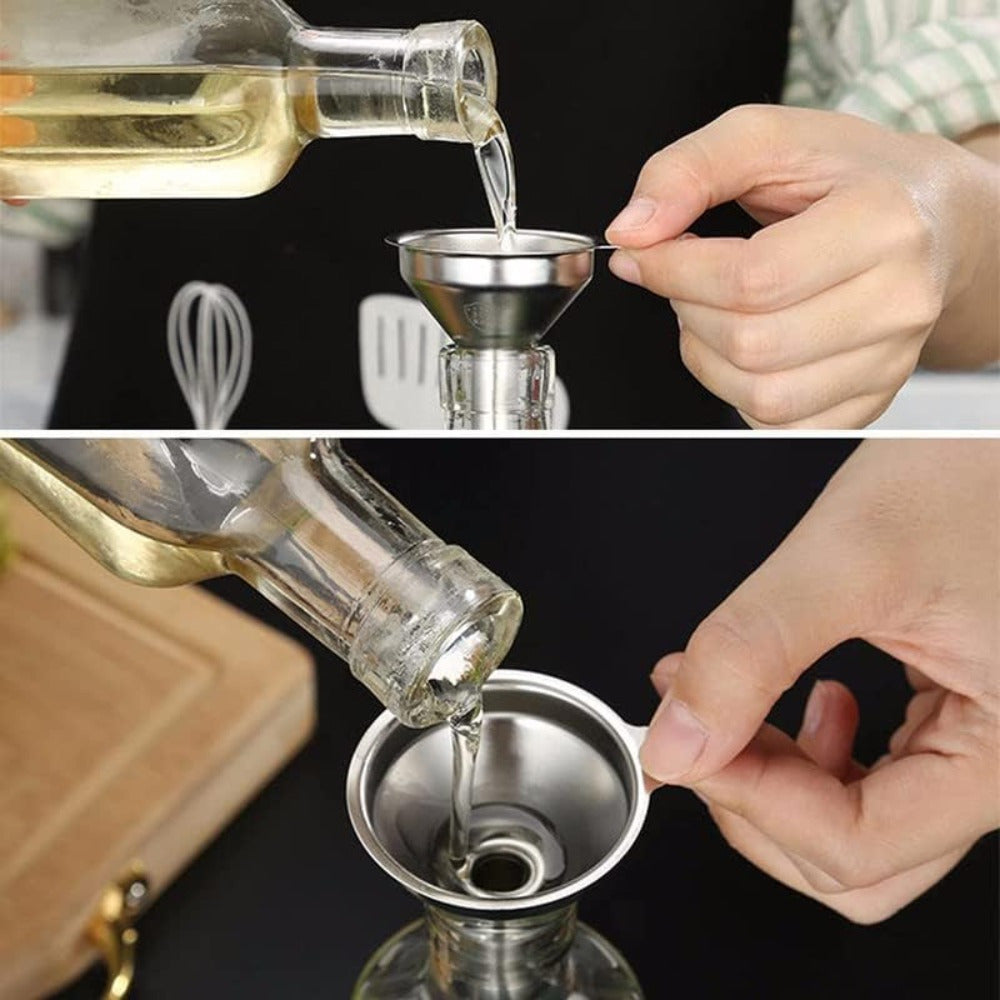 3/4/5pcs Stainless Steel Funnels Set Portable Funnel Mini Hopper Food Grade Metal Funnels for Filling Bottles Small Funnels for Essential Oil Spices Bottles Filler Mouth Funnel Mini Beer Liquid Oil Stainless Steel Funnel Kitchen Gadget Funnel Set