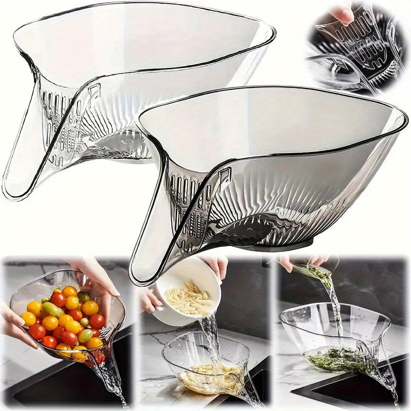 High-Quality, Versatile Kitchen Drain Basket - Multifunctional Plastic Strainer with Funnel for Vegetables, Pasta, Fruit & Salad - Perfect for BBQs & Outdoor Cooking