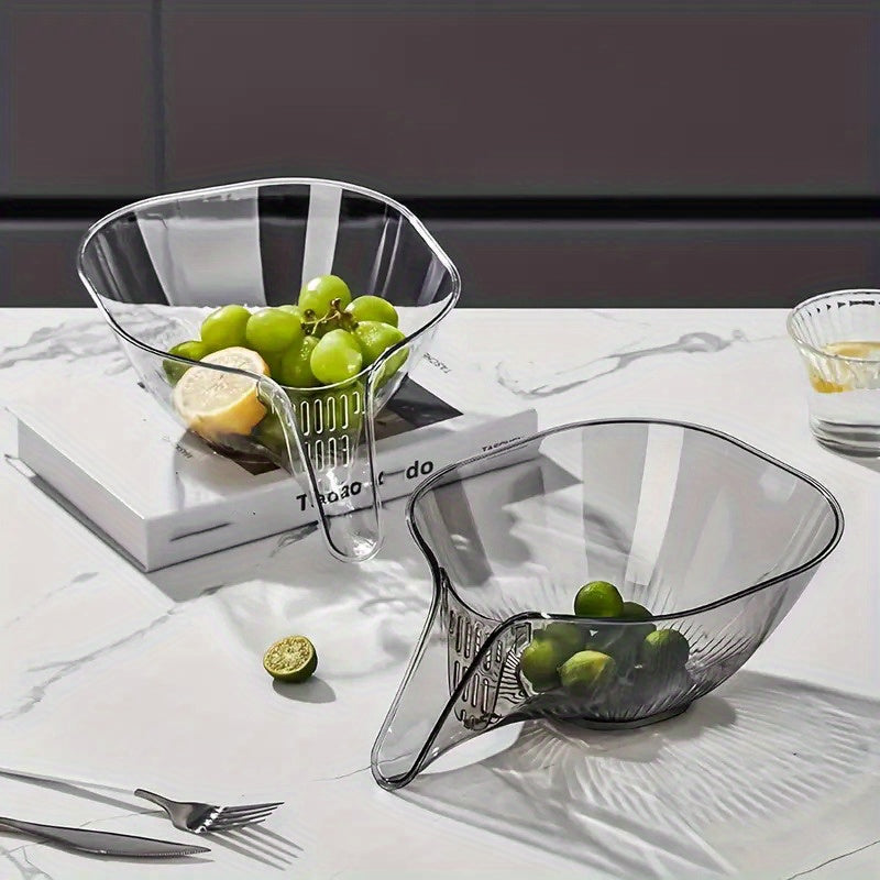 High-Quality, Versatile Kitchen Drain Basket - Multifunctional Plastic Strainer with Funnel for Vegetables, Pasta, Fruit & Salad - Perfect for BBQs & Outdoor Cooking