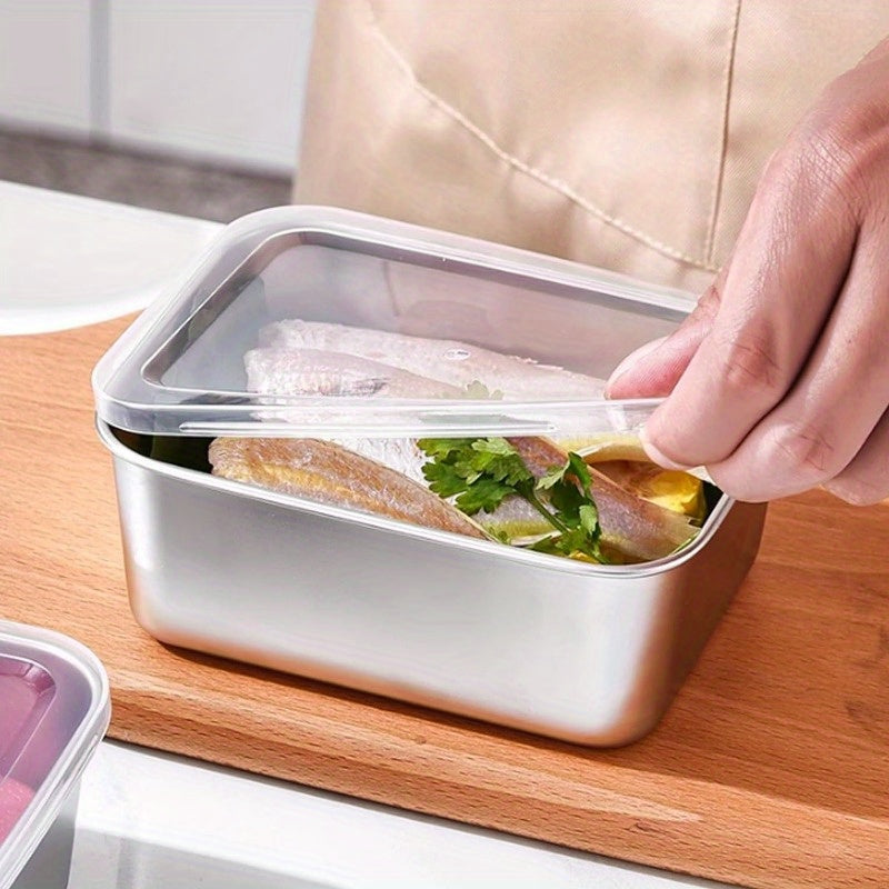 5pcs Stainless Steel Food Storage Containers Set with Lids - Leak-Proof, Reusable Rectangular Meal Prep Boxes for Kitchen Organization