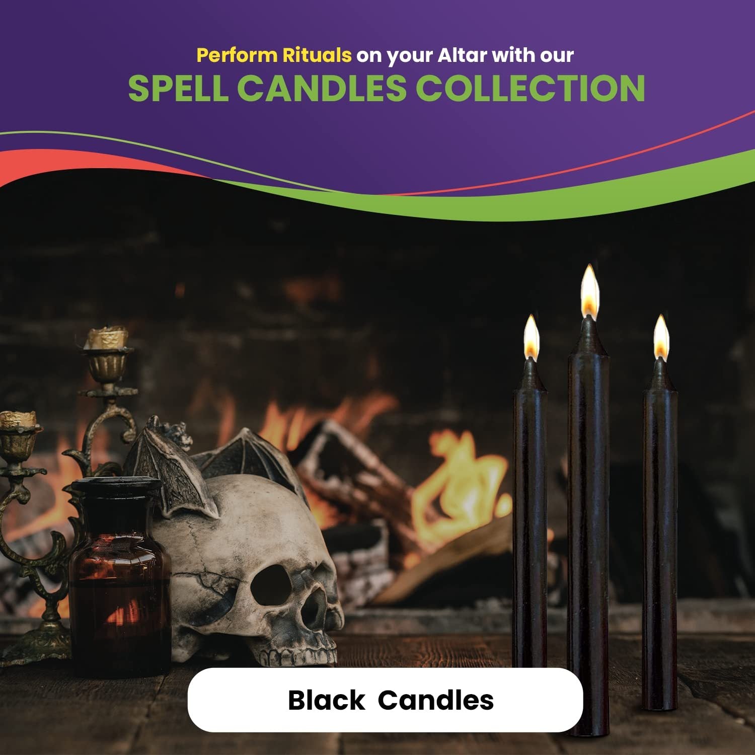10/20pcs Black Spell Chime Candles – Premium Mini Unscented Taper Candles for Rituals, Prayer, Birthdays, Meditation, Altar, Spells, Chime Candles - 4 Inch Tall - Ideal for Witches