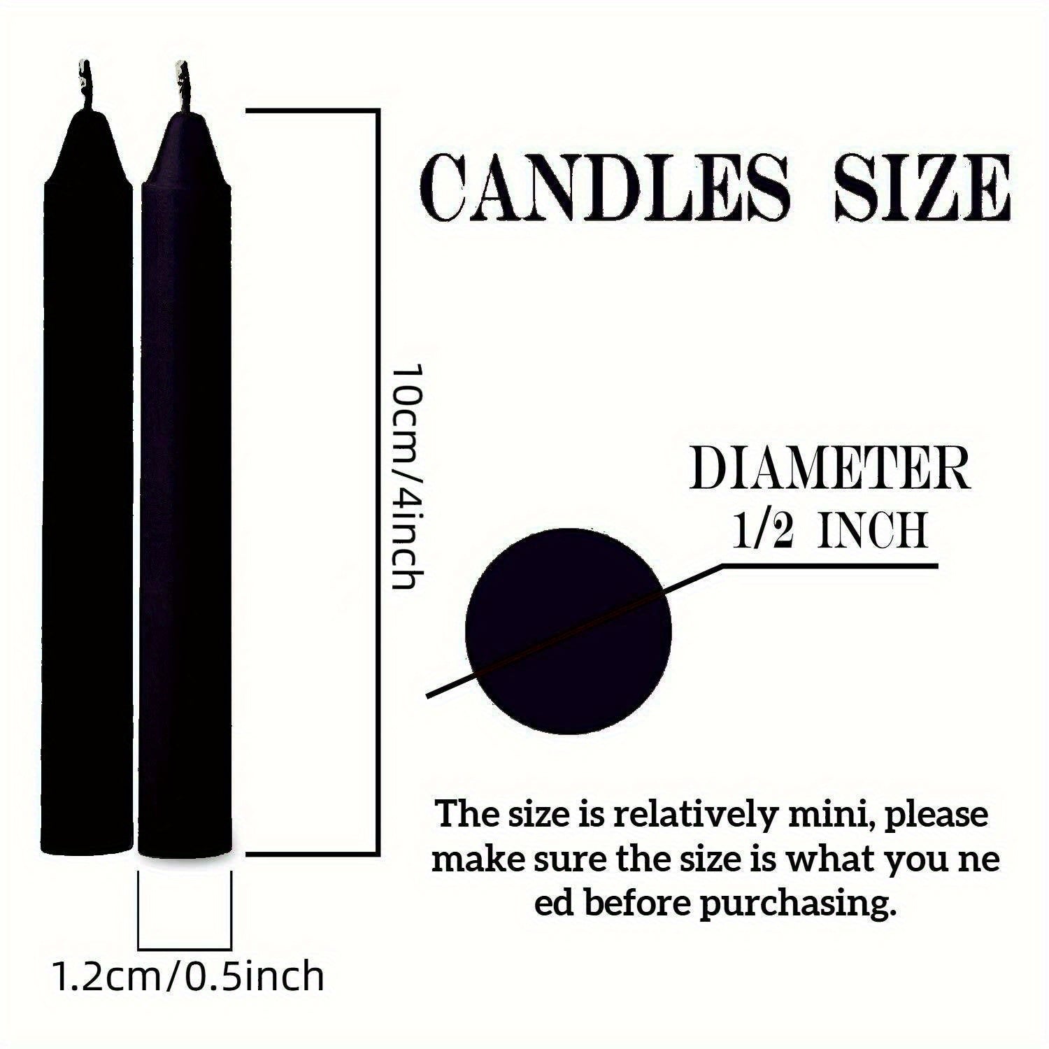 10/20pcs Black Spell Chime Candles – Premium Mini Unscented Taper Candles for Rituals, Prayer, Birthdays, Meditation, Altar, Spells, Chime Candles - 4 Inch Tall - Ideal for Witches