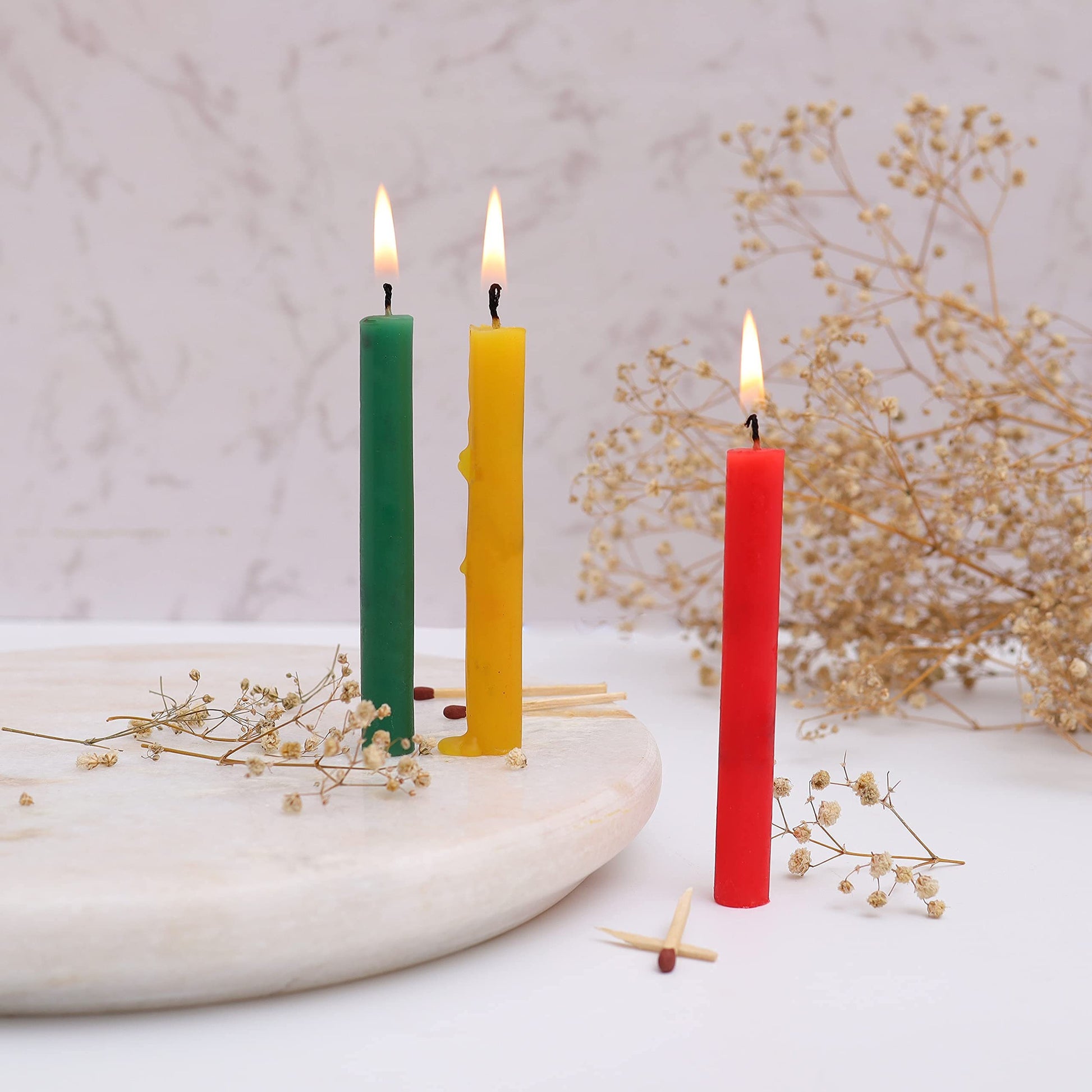 [4 Inch Unscented Spell Candles] Chime Candles Spell Candle Unscented Assorted Colored Candles Mini Taper 4 Inch Tall x 1/2 Inch Diameter, Good for Witch Crafts Supplies with Candle Holder