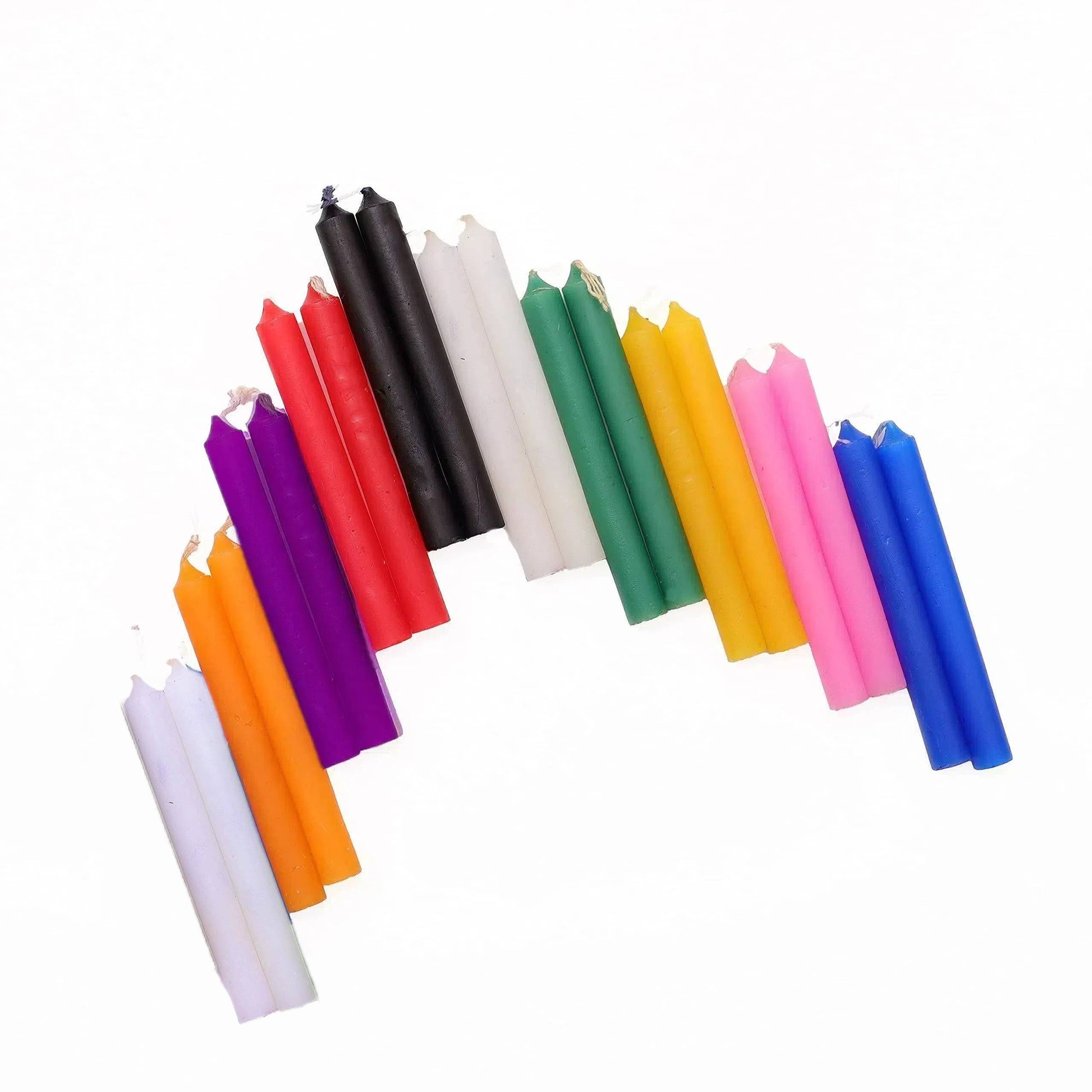 [4 Inch Unscented Spell Candles] Chime Candles Spell Candle Unscented Assorted Colored Candles Mini Taper 4 Inch Tall x 1/2 Inch Diameter, Good for Witch Crafts Supplies with Candle Holder
