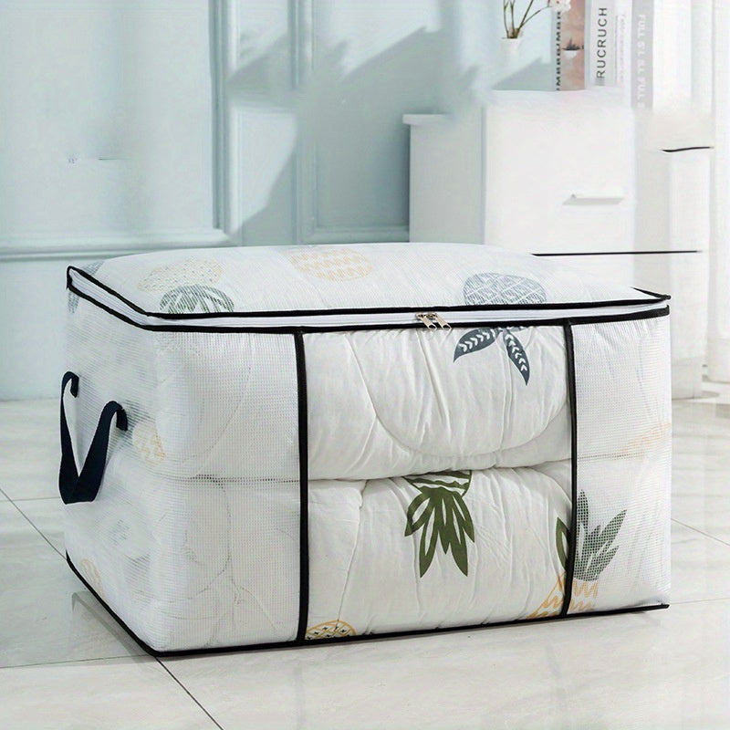 1pc Large Capacity Storage Bag with Zipper – Lightweight, Dustproof Organizer for Clothes & Bedding, Transparent Design with Handles, 2 Styles Available, Clothing Organizer | Zipper Closure | Durable Handles, Clothes Organizer Storage
