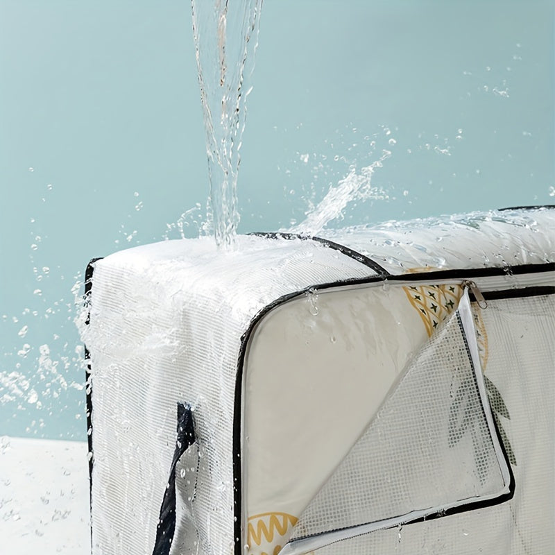 1pc Large Capacity Storage Bag with Zipper โ Lightweight, Dustproof Organizer for Clothes & Bedding, Transparent Design with Handles, 2 Styles Available, Clothing Organizer | Zipper Closure | Durable Handles, Clothes Organizer Storage