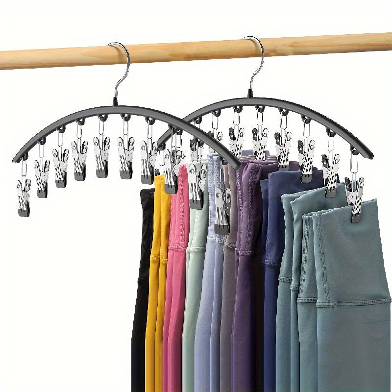 1pc/2pcs Pink Black Metal Clip Hanger with 10 Clips to Hold 10 Gaiters, Hangers, Space Saving Hanging Closet Organizer for Closet Organizer And Storage 319570992