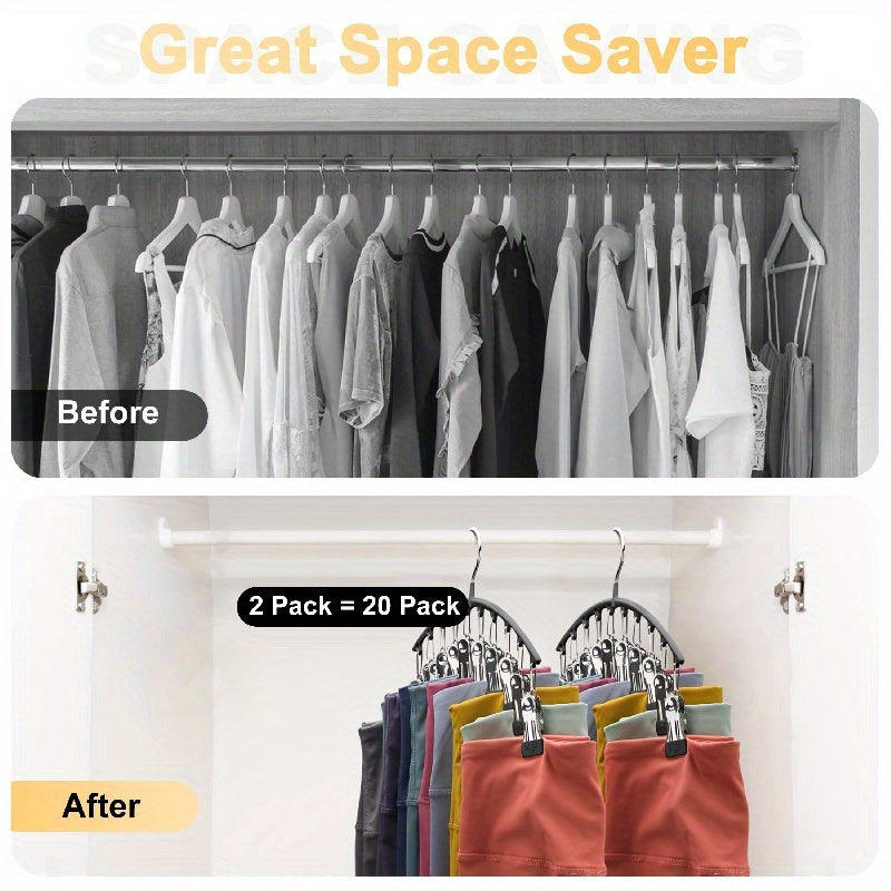 1pc/2pcs Pink Black Metal Clip Hanger with 10 Clips to Hold 10 Gaiters, Hangers, Space Saving Hanging Closet Organizer for Closet Organizer And Storage 319570992