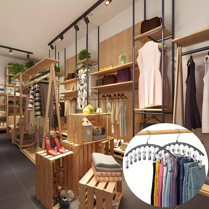 1pc/2pcs Pink Black Metal Clip Hanger with 10 Clips to Hold 10 Gaiters, Hangers, Space Saving Hanging Closet Organizer for Closet Organizer And Storage 319570992