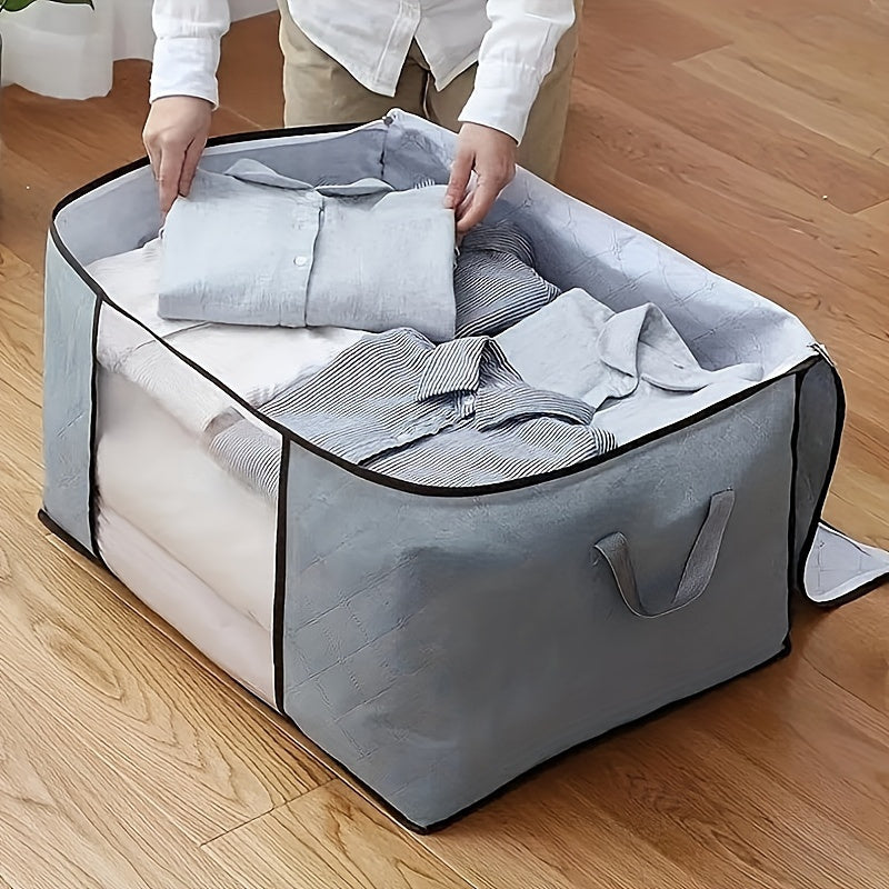 1pc Polyester Garment Storage Bag with Handles, Transparent Window, Large Capacity, for Clothes and Quilts, Wardrobe Closet Organizer, Space Saver for Home, Bedroom, Dorm