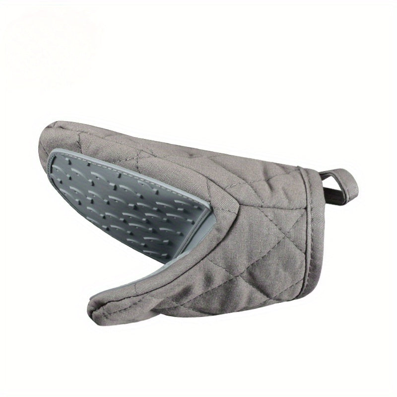 1pc Silicone Anti-Scalding Oven Glove - Heat-Resistant Kitchen Mitt with Ergonomic Design, Light Blue & Gray, Durable & Comfortable for Cooking, Baking, and Tray Holding, Oven Mitts for Cooking, Baking Essentials, Modern Kitchenwear, Heatresistant Materia