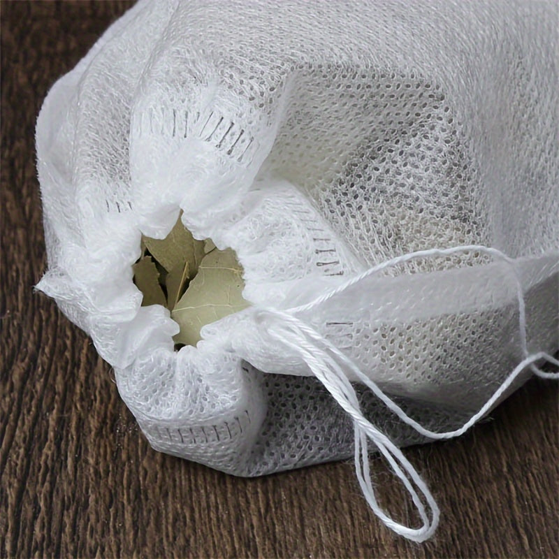100pcs Reusable Drawstring Soup Bags - Versatile Tea, Spice & Cheesecloth Filters for Cooking, Chinese Medicine & Bone Broth Brewing - Essential Kitchen Accessories