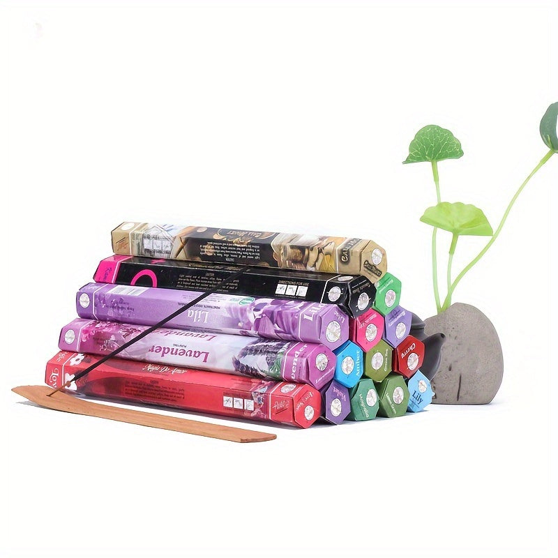 20 sticks/box - 35 scents to choose from, including incense, rose, jasmine, osmanthus and amber. These incense sticks are perfect for air purification in living rooms, bedrooms, and hotels, and are also suitable for offices and entertainment venues to rel