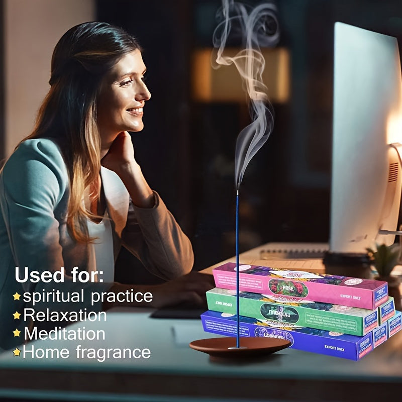 20 sticks/box - 35 scents to choose from, including incense, rose, jasmine, osmanthus and amber. These incense sticks are perfect for air purification in living rooms, bedrooms, and hotels, and are also suitable for offices and entertainment venues to rel