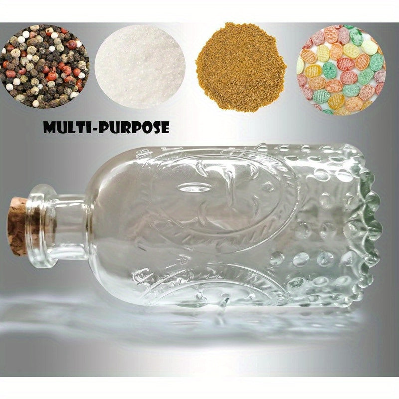 Vintage Glass Decorative Bottles with Cork Lids - Hand Wash Only, Round Apothecary Diffuser Vases for Home Decor, Spice Containers, Spell Jars, Wedding Witchcraft Supplies - No Electricity Required