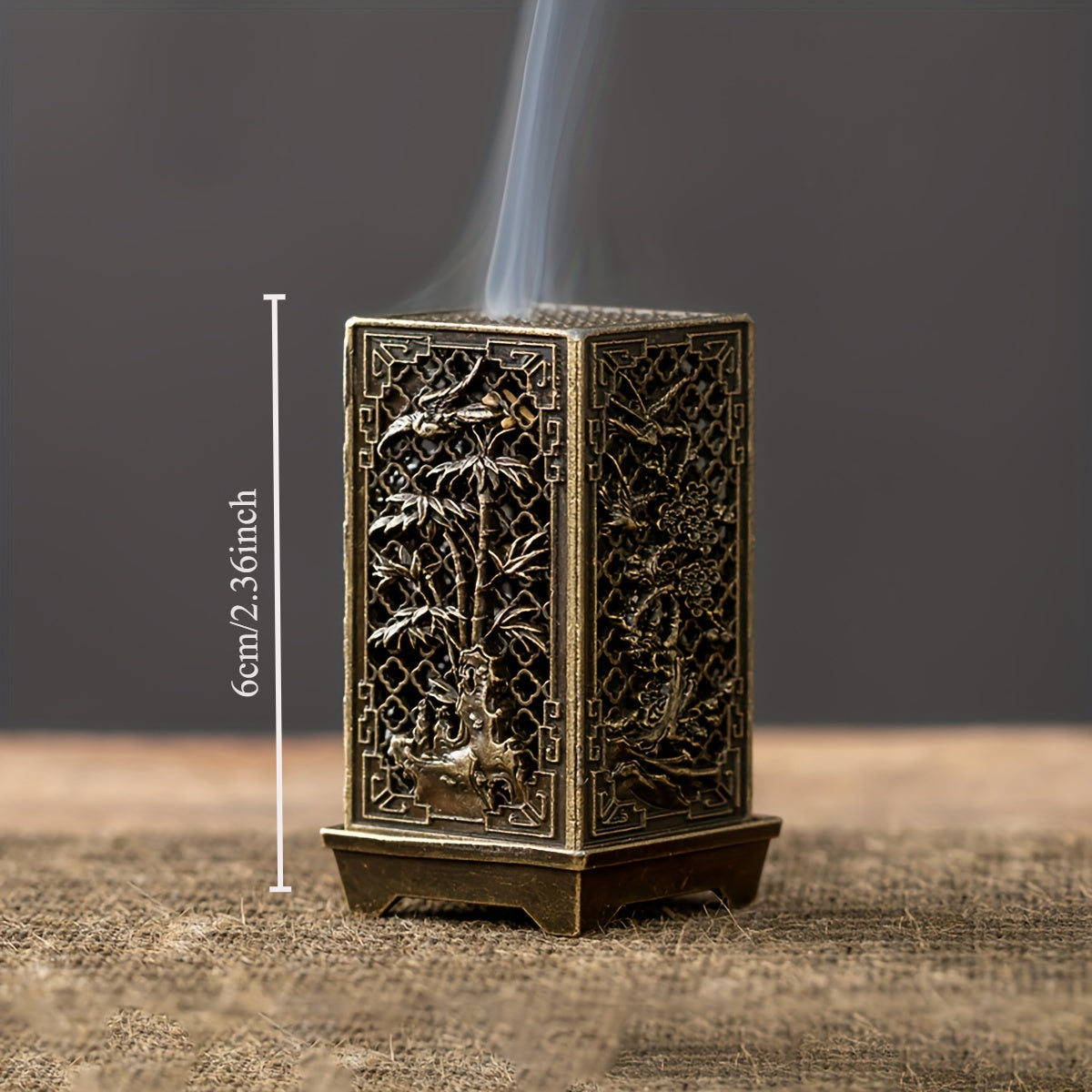 Metal Traditional Chinese Plum Blossom Design Incense Holder - Alloy Orchid Bamboo Chrysanthemum Stand for Home Aroma Relax