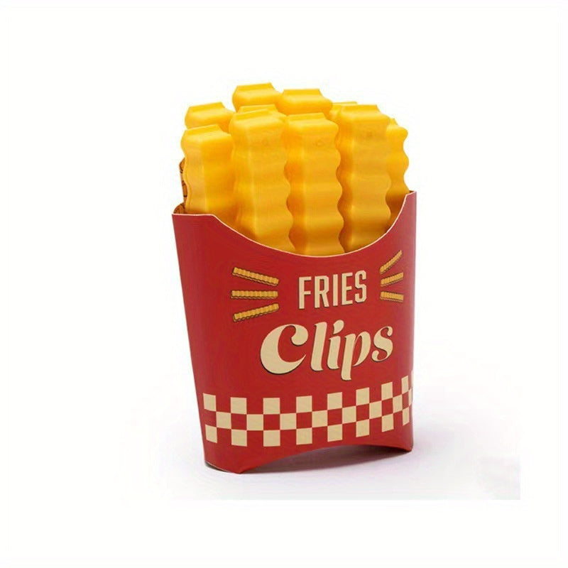 12pcs Potato Chip-Shaped Seal Clips and Snack Storage Box Set - Perfect for French Fries, Kitchen Freshness Preservation, and Refrigerator Organization
