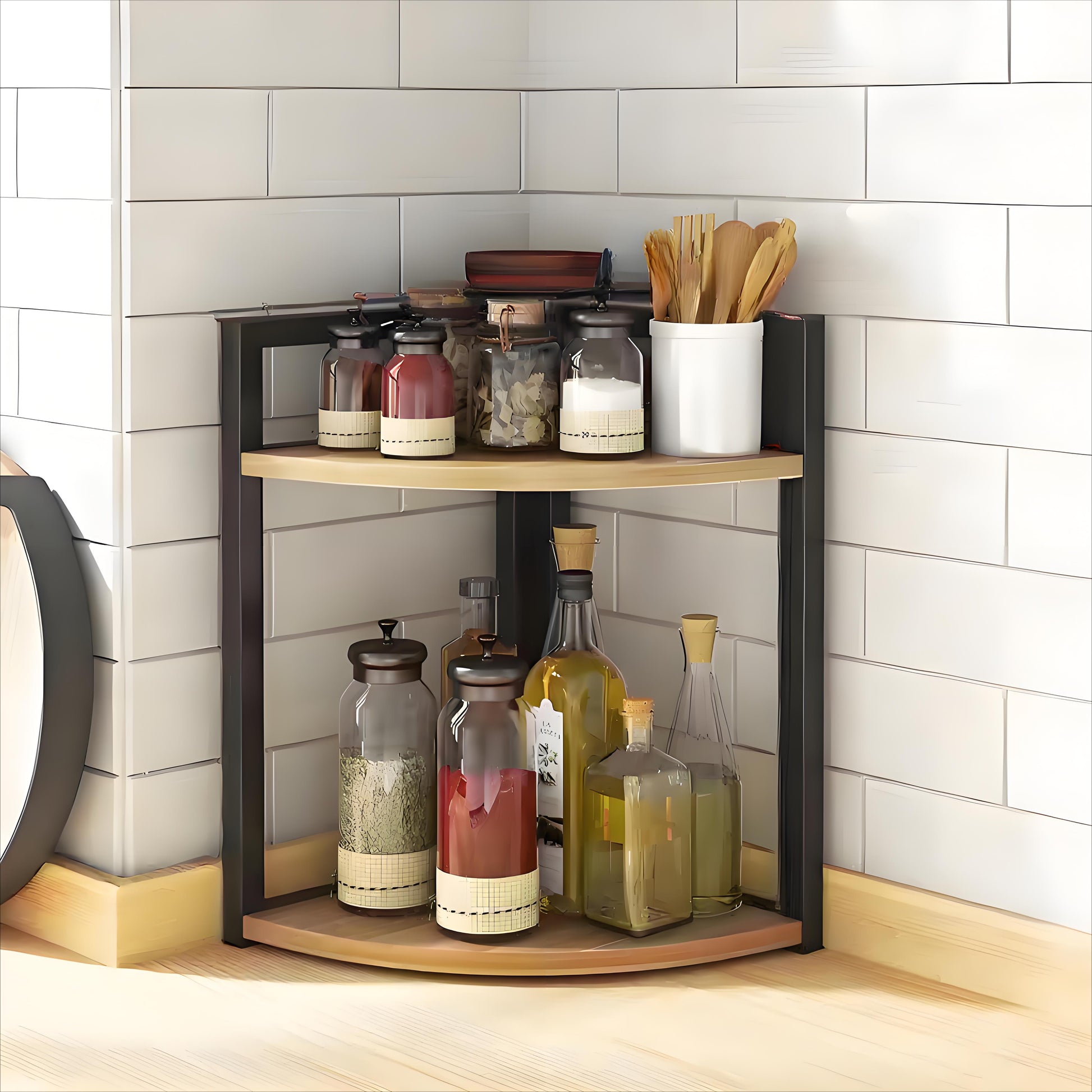 Versatile Corner Storage Shelf for Kitchen