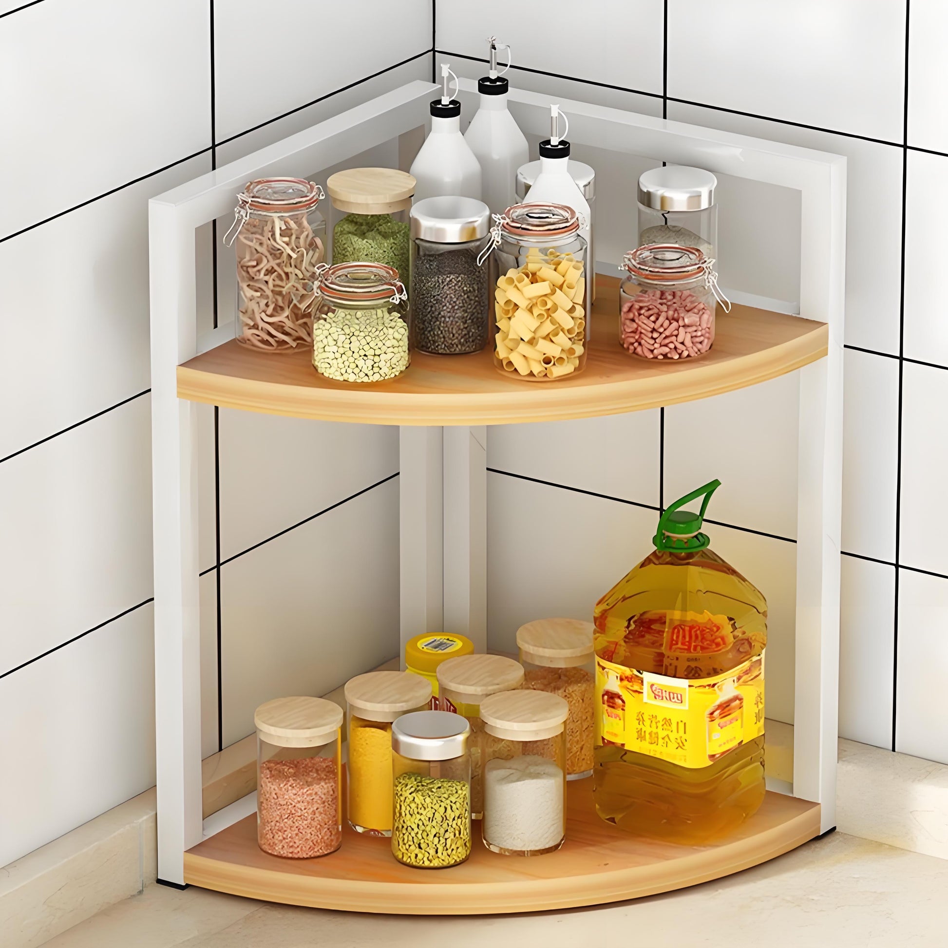 Versatile Corner Storage Shelf for Kitchen