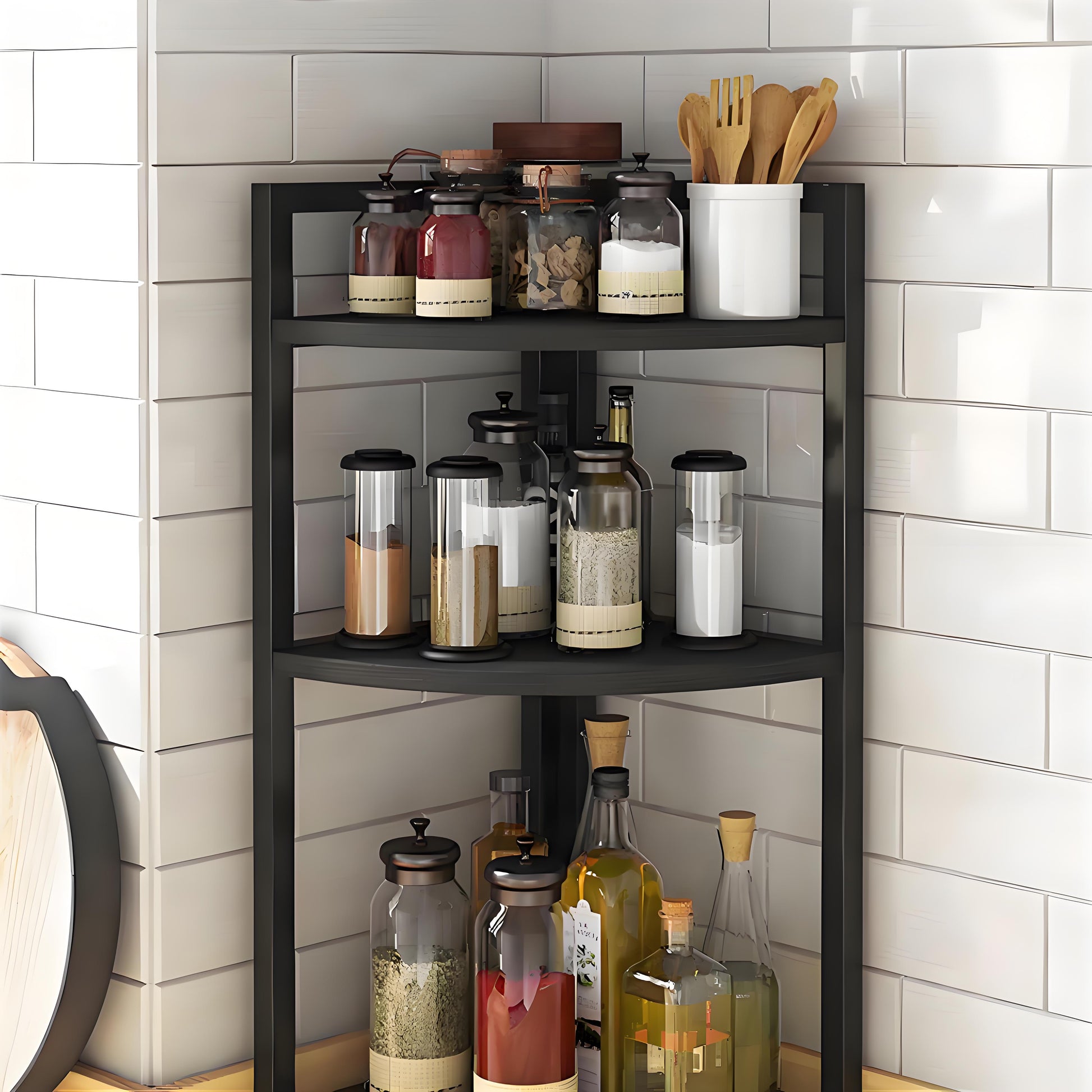 Versatile Corner Storage Shelf for Kitchen