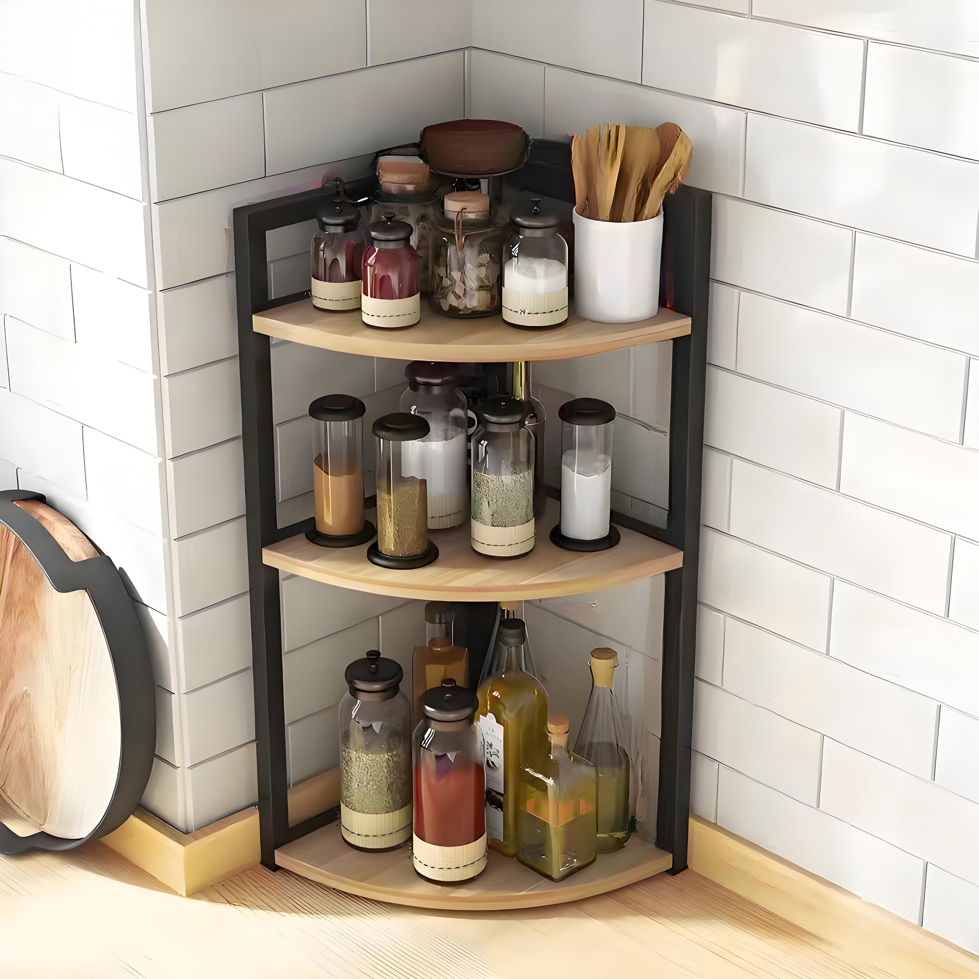 Versatile Corner Storage Shelf for Kitchen