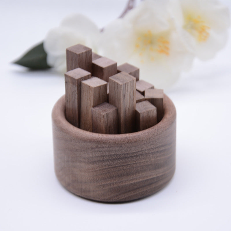 1set Walnut Pile Essential Oil Diffuser - Living Room, Study, Office Stick Set - No Fire, No Battery/Electricity, Cylinder Home Decoration Tabletop Ornament - Slow Release Aroma, 1 S