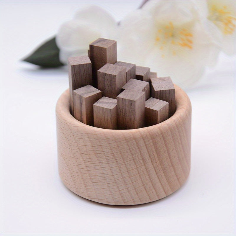 1set Walnut Pile Essential Oil Diffuser - Living Room, Study, Office Stick Set - No Fire, No Battery/Electricity, Cylinder Home Decoration Tabletop Ornament - Slow Release Aroma, 1 S