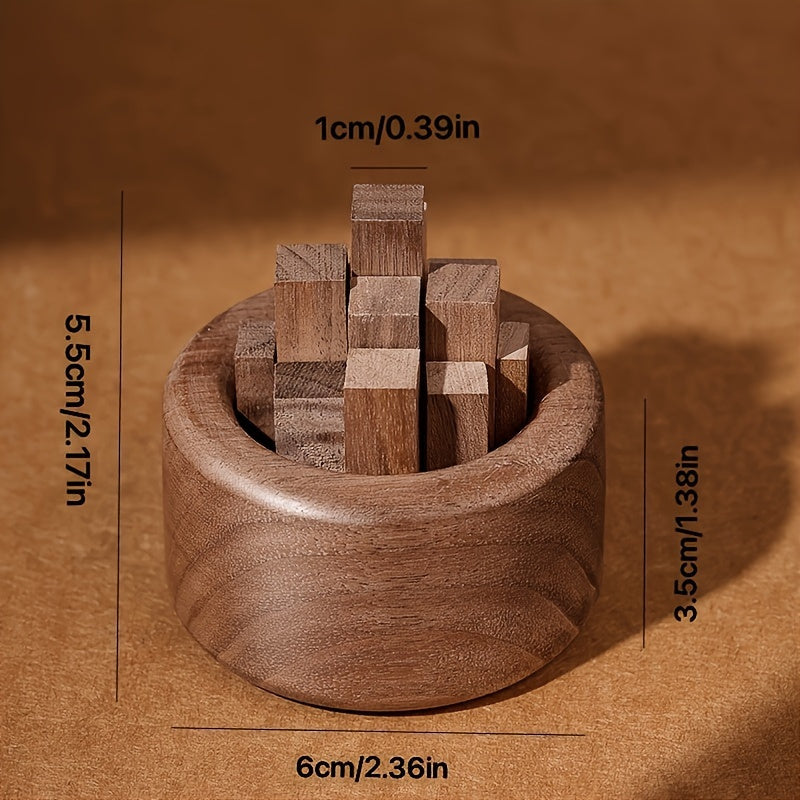 1set Walnut Pile Essential Oil Diffuser - Living Room, Study, Office Stick Set - No Fire, No Battery/Electricity, Cylinder Home Decoration Tabletop Ornament - Slow Release Aroma, 1 S