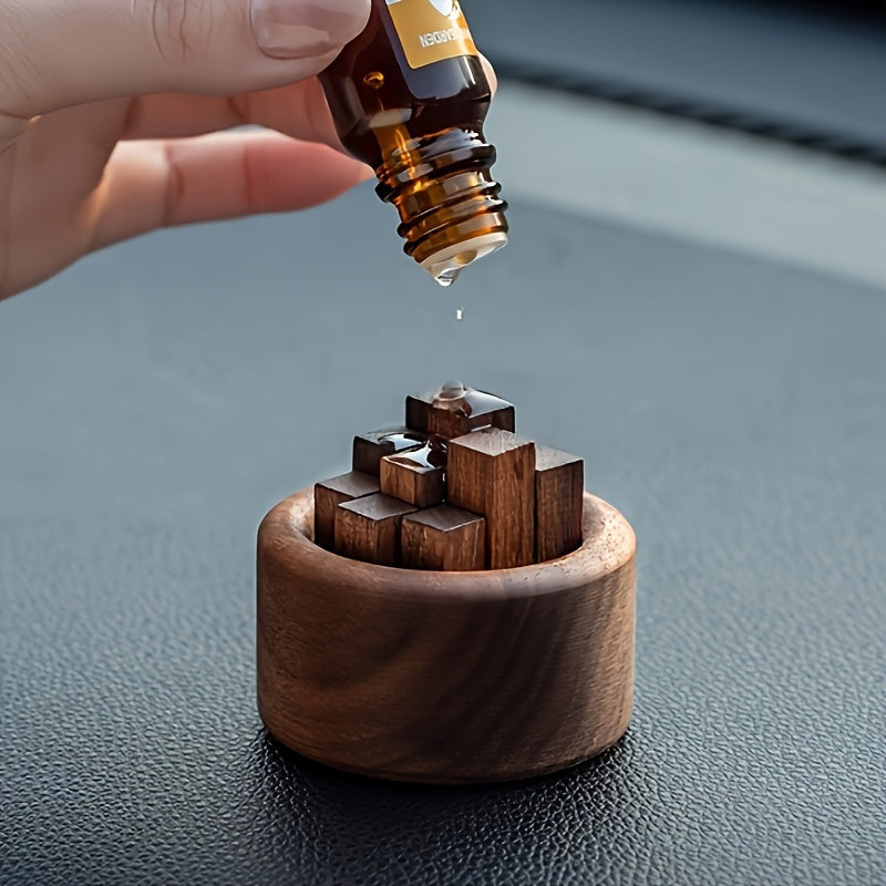 1set Walnut Pile Essential Oil Diffuser - Living Room, Study, Office Stick Set - No Fire, No Battery/Electricity, Cylinder Home Decoration Tabletop Ornament - Slow Release Aroma, 1 S