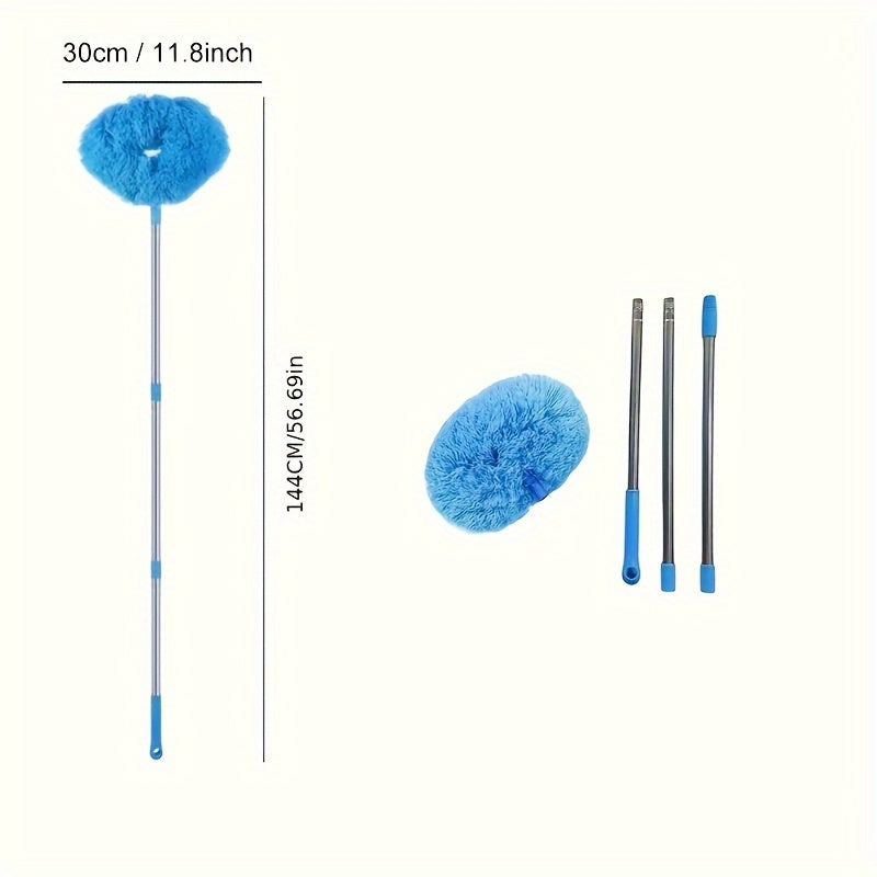 Versatile Microfiber Duster with Extendable Pole - Washable & Reusable for High Ceilings, Fans, Furniture & Cars - Ideal for Bedroom, Living Room & Kitchen Cleaning