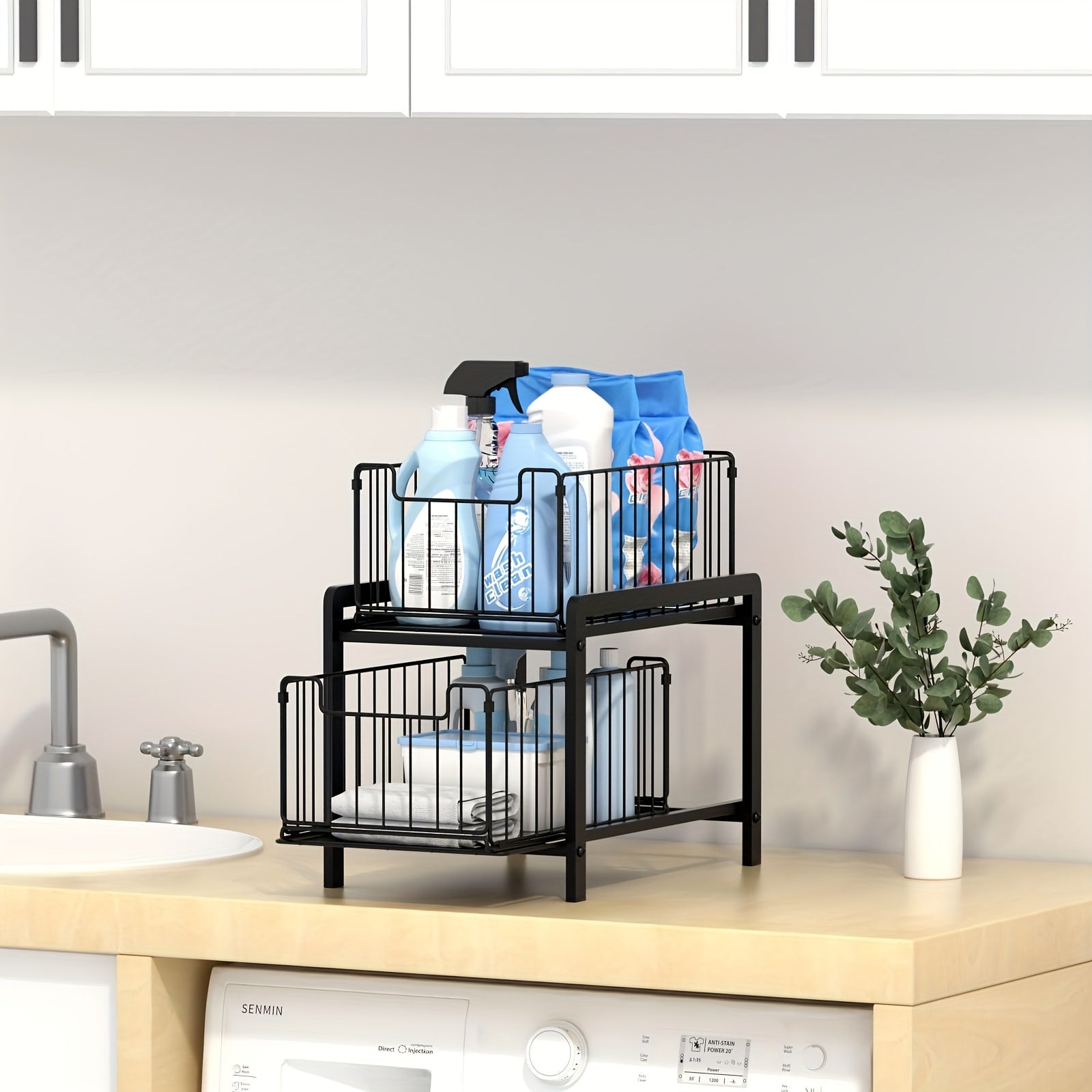 2-Tier Iron Under Sink Cabinet Organizer -