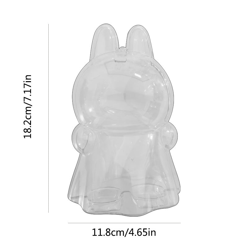 LABUBU Monster Series Transparent Acrylic Protective Case - Dustproof Storage Box, Lightweight & Hand-Washable, Ideal for Collectible Figurines & Home Decor Accessories, Collectible Storage|Playful Design|Glossy Finish, Monster Figurines