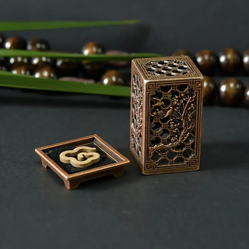 An exquisite set of metal incense burners with decorative design - multi-functional incense burners suitable for incense sticks and cones, elegant Chinese art style home decoration, suitable for Christmas, Halloween, Easter, Day of Light, Thanksgiving