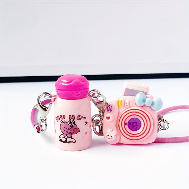 2pcs/4pcs BUBU Accessories. Mini Travel Suitcase Dollhouse Miniature Model Scene Props, OB11 Scene Decorations, Bubu Small Accessories Keychain Pendant Doll Ornament DIY Decoration Bottle Thermos Camera Bag Mini Figure Hanging Gifts for Festivals
