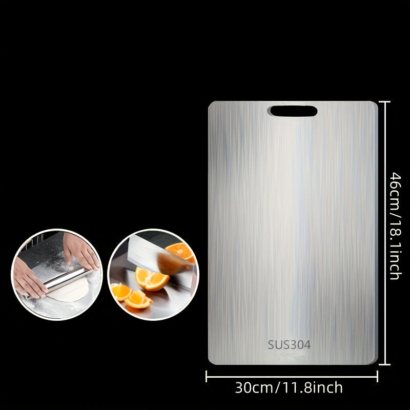 [Stainless Steel Chopping Board] Rust Resistant, Double Sided Premium Stainless Steel Kitchen Chopping Board - Food Grade, Dishwasher Safe, Durable, Suitable for Meat, Fruits and Vegetables - Available in Multiple Sizes, Ideal for Valentine's Day, Mother'