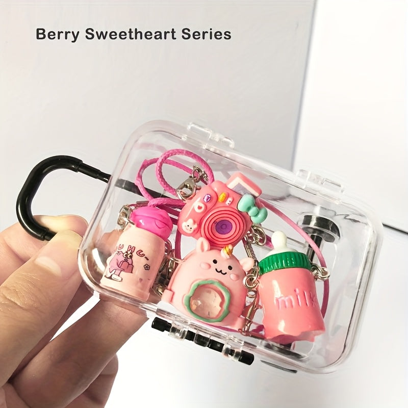 2pcs/4pcs BUBU Accessories. Mini Travel Suitcase Dollhouse Miniature Model Scene Props, OB11 Scene Decorations, Bubu Small Accessories Keychain Pendant Doll Ornament DIY Decoration Bottle Thermos Camera Bag Mini Figure Hanging Gifts for Festivals