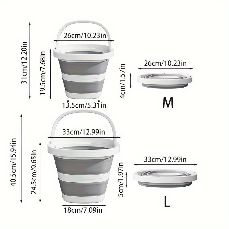 1pc Folding Bucket, Portable Plastic Bucket that Does Not Take Up Too Much Space When Folded, Portable Outdoor Car Fishing Bucket, Household Large Capacity Dirty Clothes Basket, Washing Bucket, Foot Soaking Bucket, Multifunctional Folding Bucket, Storage