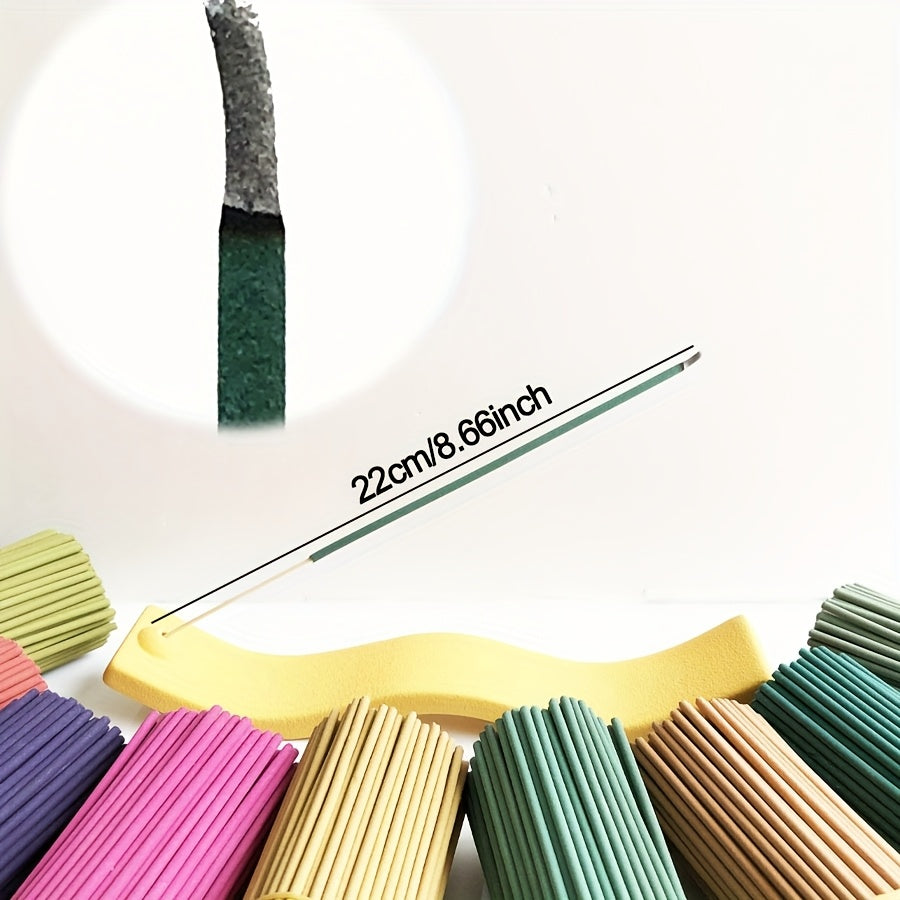 11 Styles of Clean, Low-Powder 22cm Flower and Wooden Handmade Bamboo Sticks Incense, Optional with Jasmine Mint White Sage Rose Lavender Sandalwood Lemongrass Dragon Blood Flower Frankincense Cherry Blossom Vanilla Mixed Scents, Suitable for Home Hotel O