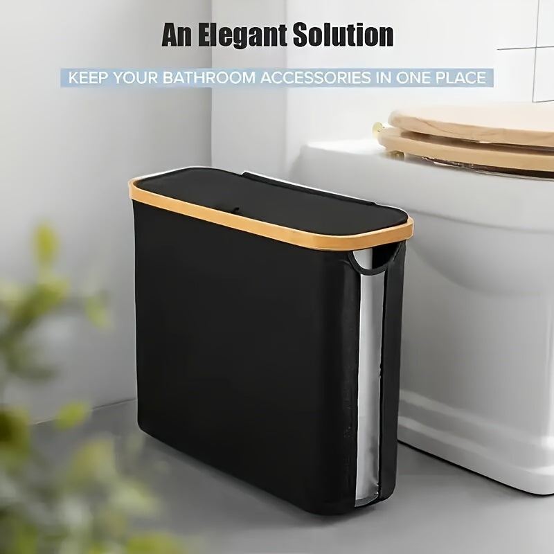 1pc Modern Bamboo Toilet Paper Storage Basket