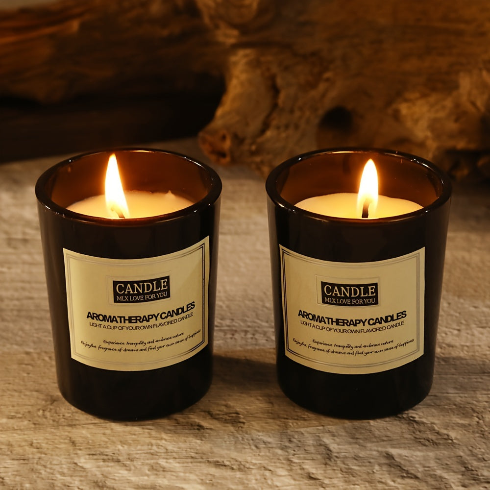 1 shiny black glass aromatherapy candle, lavender sandalwood fragrance, home creative decoration, birthday party gift, smokeless fragrance candle, Perfect for Thanksgiving