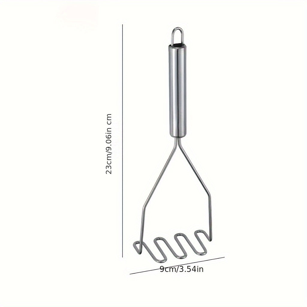 1pc Stainless Steel Wave Potato Masher - Ideal for Kitchen Vegetable and Fruit Puree, Kitchen Essentials | Modern Kitchen Tool | Durable Kitchenware