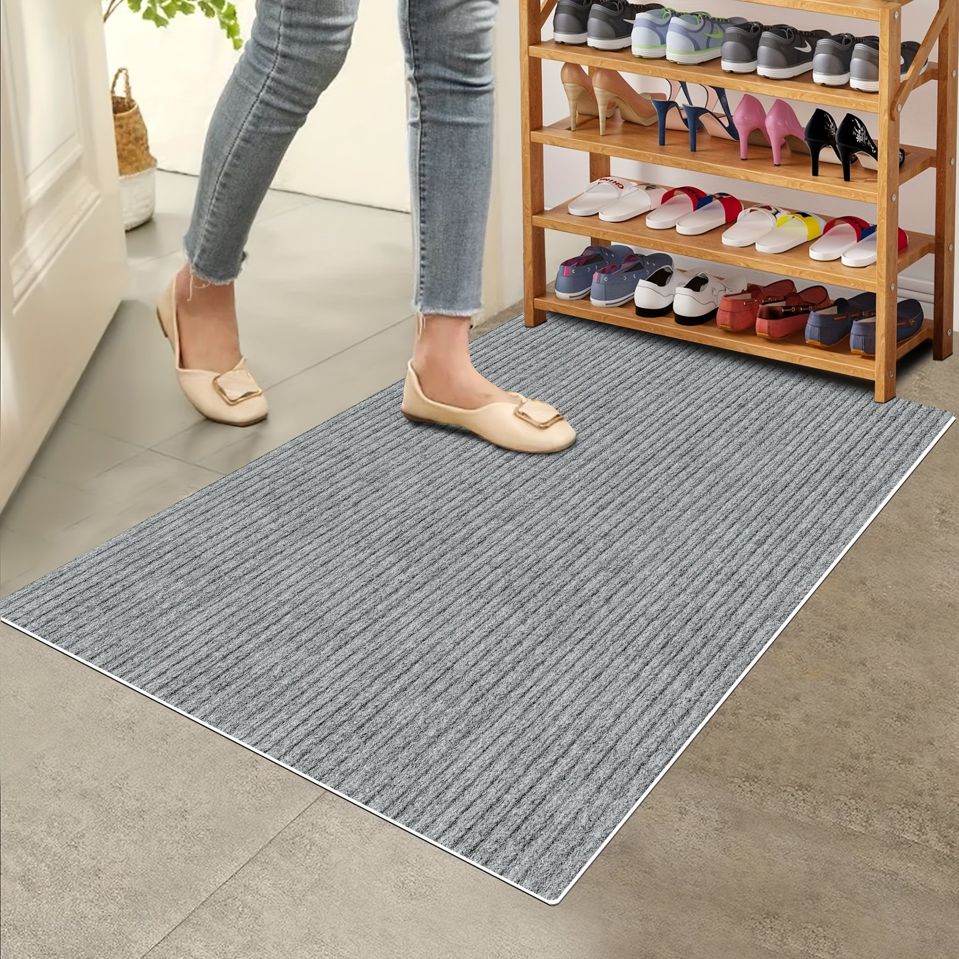 Entryway Mat, Dog Door Mat Indoor Door Mat for Entrance, Non Slip Absorbent Low Profile Front Doormat, Rubber Backing Indoor Outdoor Entrance, Trapping Welcome Mats, Dog Door Mat for Muddy Paws Absorbs Moisture, Washable Mat, Quick Dry mat