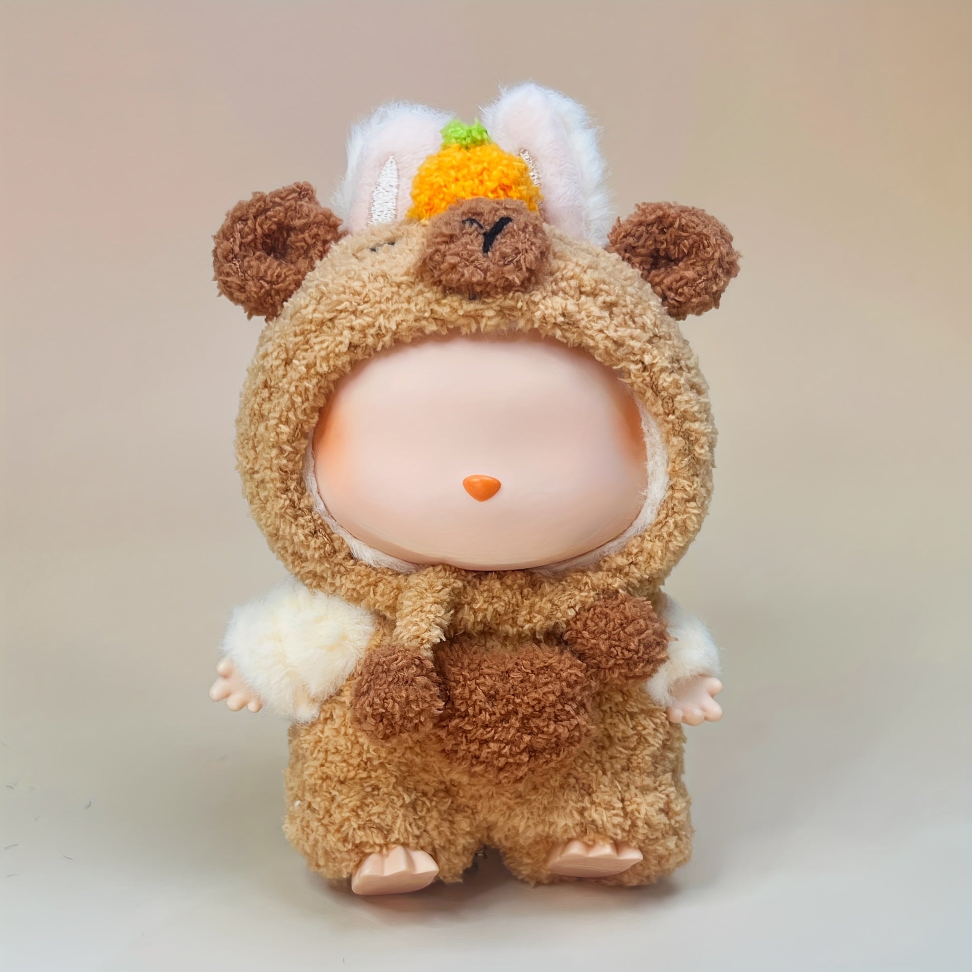 No doll included, LABUBU clothing V1V2V3S suitable for 15cm/17cm dolls, cute capybara plush outfit, handmade knitted, Labubu doll accessories, interchangeable cute gift box, holiday gift, festive atmosphere