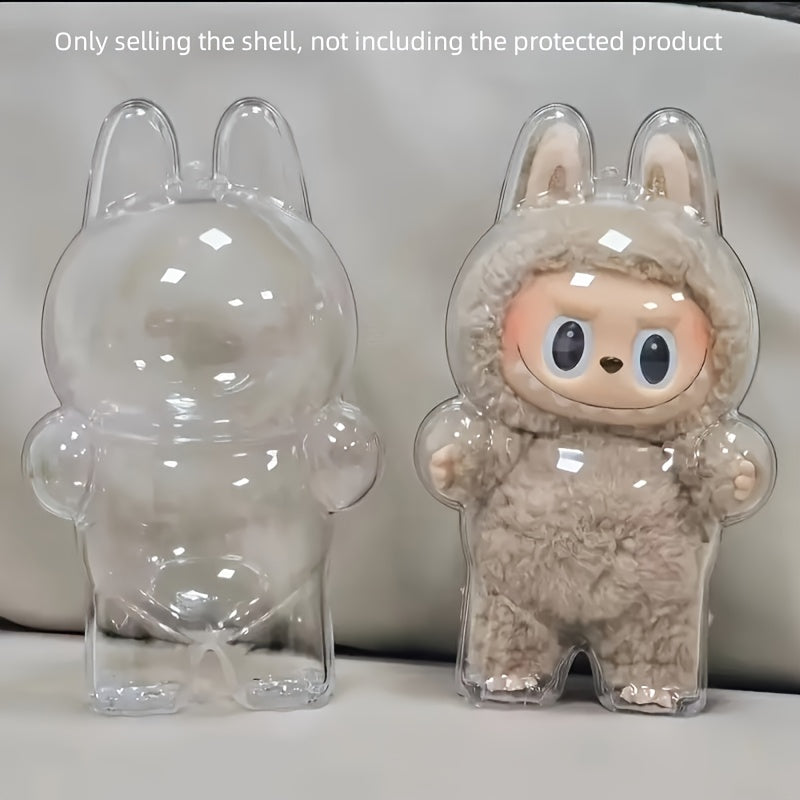 Protective Case, Dustproof Shell, 1 Doll Monster Series Acrylic Transparent Protector, Clear Plastic Dust Bag Pendant Accessory, Storage Box for Collectible Figures (Doll Not Included)